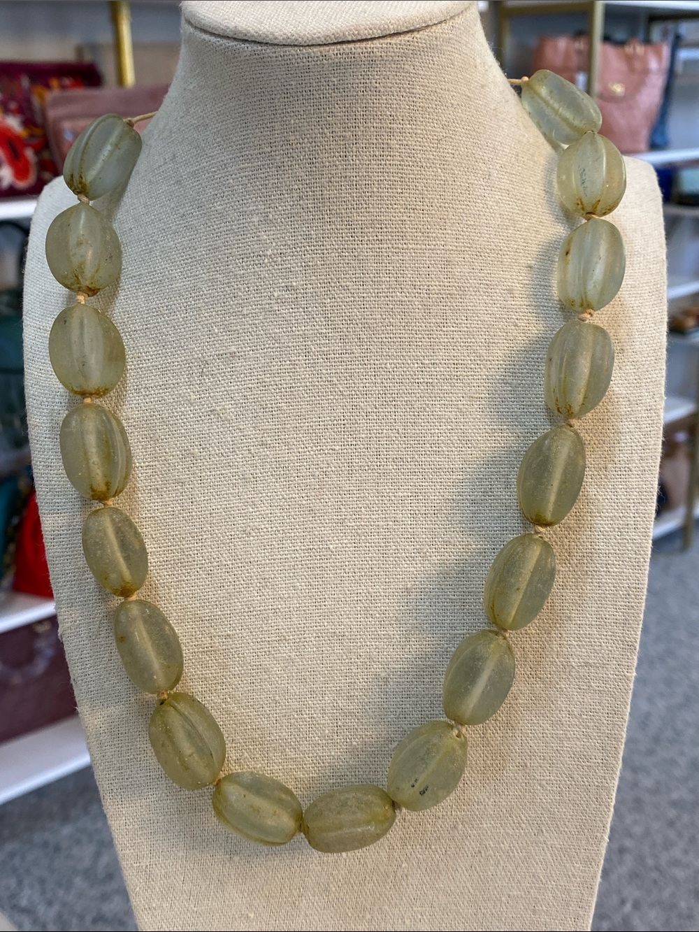 Green seaglass necklace